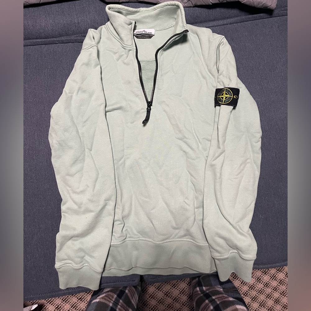Size medium stone island half zipper sweater